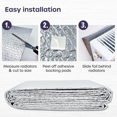 2x 5m x 60cm Radiator Foil Insulation - Radiator Reflector Panels with ...
