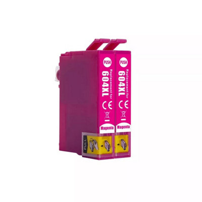 2x 604XL Magenta Compatible Ink Cartridges
