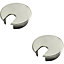 2x 62mm Recessed Heavy Pattern Cable Tidy Desktop Cable Hole Satin Nickel