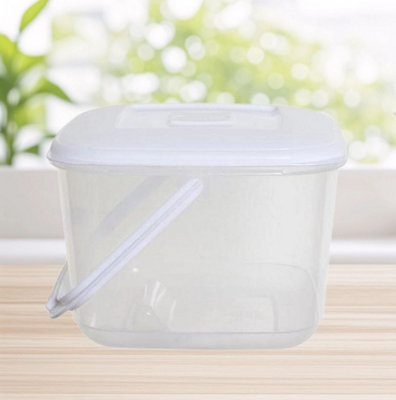 2x 6L Food Storage Container & Handle Kitchen Canister Clear Dry Food ...