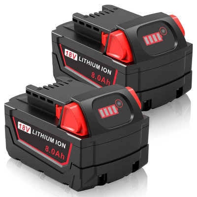 2x 8.0Ah 18V Replacement Battery for Milwaukee M18 Extended Capacity