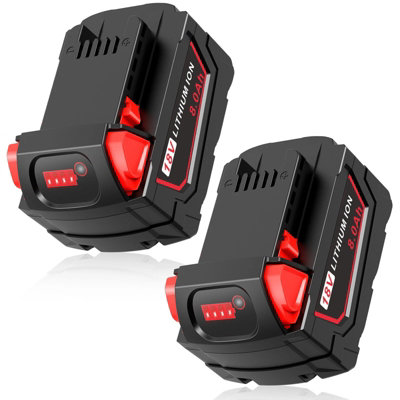 2x 8.0Ah 18V Replacement Battery for Milwaukee M18 Extended Capacity