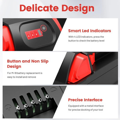 2x 8.0Ah 18V Replacement Battery for Milwaukee M18 Extended Capacity