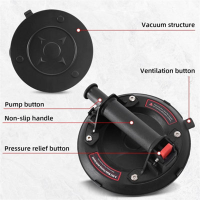 2X 8'' 500kg Heavy Duty Vacuum Suction Cup Glass Lifter Granite Sucker ...