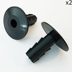 2x 8mm Black Single Cable Bushes Feed Through Wall Cover Coaxial Sat Hole Tidy