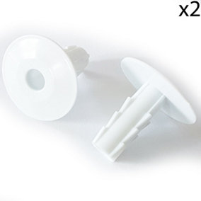 2x 8mm White Single Cable Bushes Feed Through Wall Cover Coaxial Hole Tidy Cap