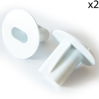 2x 8mm White Twin Shotgun Cable Bushes Feed Through Wall Cover Coaxial Hole Tidy