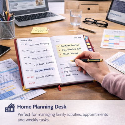 2x A4 Red Week to View Diary Hardback Weekly Planner with UK Holidays ...