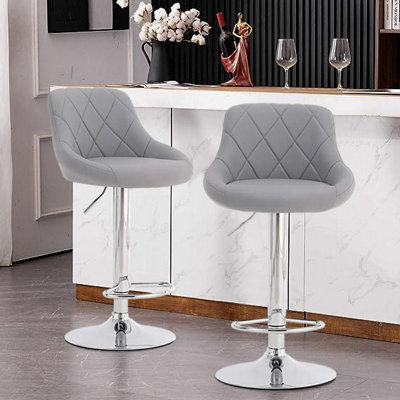 2x Alivio Premium Luxury Chrome Bar Stools Set DIY at B Q