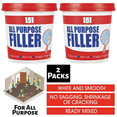 2X ALL PURPOSE FILLER White 600g Smooth Ready Mixed Interior Exterior Use Wood Wall