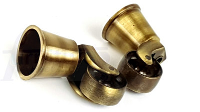 2x ANTIQUE BRASS CASTOR & CUP REPLACMENT 32mm ANTIQUE BRASS CASTORS FIX WITH SCREW OR BOLT NOT SUPPLIED