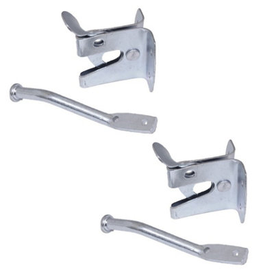 2X Auto Gate Latch Garden Door Bolts Catch Shed Gates Black Galv