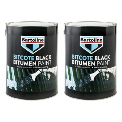 2x Bartoline Bitcote Black Bitumen Paint Anti-Corrosion Waterproof ...