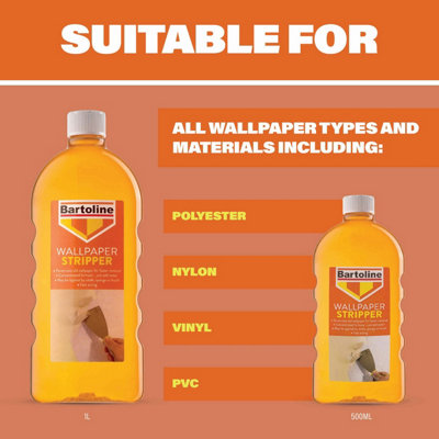 2x Bartoline Wallpaper Stripper Concentrated Formula Fast Acting Easy Removal 1L