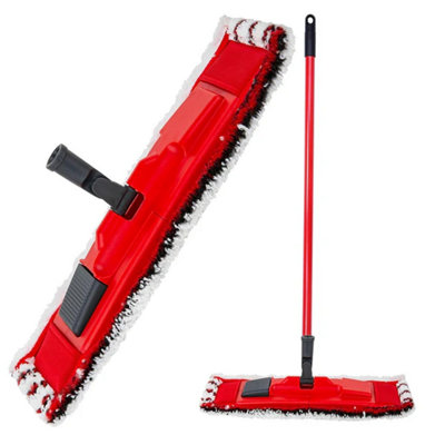 2x Bathroom & Kitchen Microfibre Flat Head Floor Mops For Cleaning Hard Floors