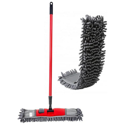 2x Bathroom & Kitchen Microfibre Noodle Head Floor Mops For Cleaning Hard Floors