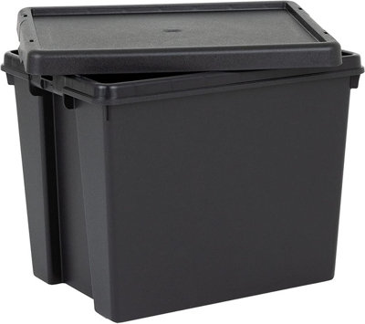 2x Black recycled plastic 24L Storage Box - 5
