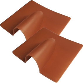 2x Brown Brick Buster Plate Cable Wall Entry Tidy Hole Cover Satellite Coaxial