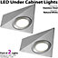 2x BRUSHED NICKEL Pyramid Surface Under Cabinet Kitchen Light & Driver Kit - Natural White LED