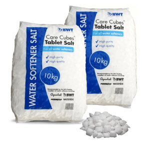 2X BWT Cure Cubes Water Softener Salt Tablets 10kg Bag - 10TAB Food Grade Salt
