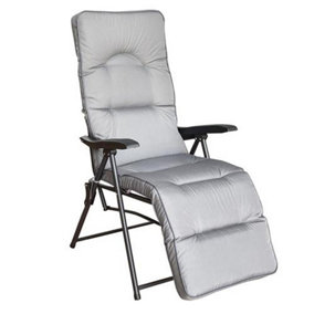 2x Cairo Folding Relaxer with Cushion - Galvanised Steel - H110 x W57 x L90 cm - Black