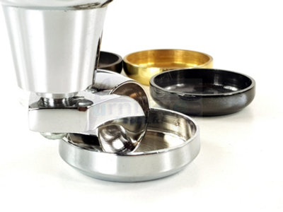 2x CHROME CASTOR COASTERS FURNITURE GLIDES FLOOR PROTECTOR FOR CASTORS CASCUP DIY at B Q