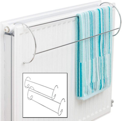 2x Chrome Radiator Airer - Dryer Towel Rail - Indoor Clothes Rack Stand