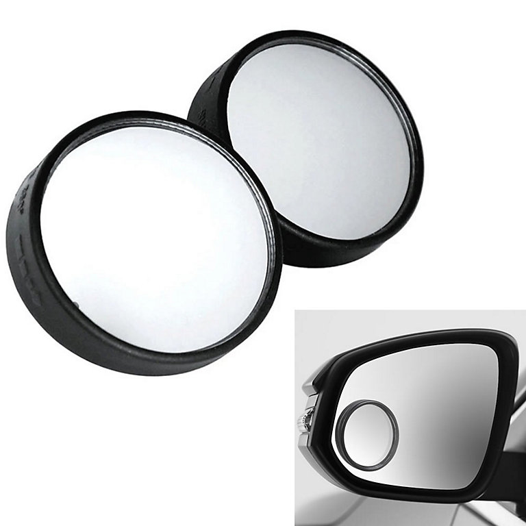 Blind Spot Mirror For Cars Waterproof Convex Rear View Round Shape Rotatable Side Mirror Stick On Blindspot Mirrors Towing Reversing Driving for Cars Trucks Vans Motorbike and More 