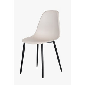 2x Curve Chair, Calico Plastic Seat With Black Metal Legs