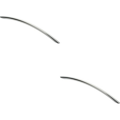2x Curved Bow Cabinet Pull Handle 256 x 10mm 224mm Fixing Centres Chrome Price Comparisons | Compare The Build