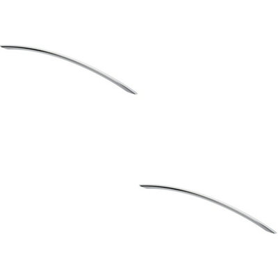 2x Curved Bow Cabinet Pull Handle 372 x 10mm 320mm Fixing Centres Chrome