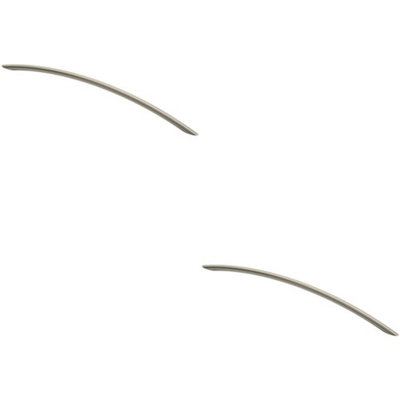 2x Curved Bow Cabinet Pull Handle 372 x 10mm 320mm Fixing Centres Satin Nickel