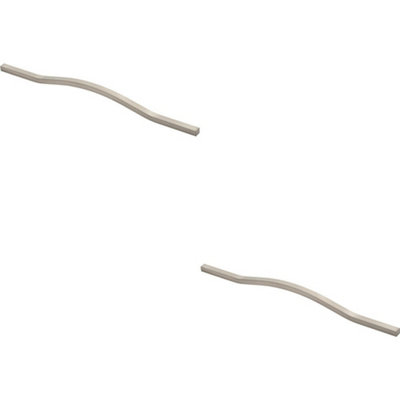 2x Curved Square Bar Pull Handle 410 x 12mm 320mm Fixing Centres Satin Nickel Price Comparisons | Compare The Build