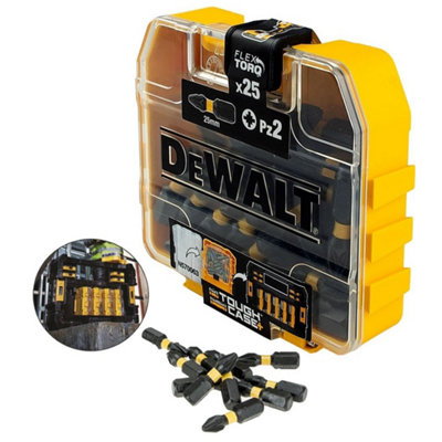 2x Dewalt 25Pc PZ2 Impact Extreme Torsion Screwdriver Bit Set FLEXTORQ Case - 7