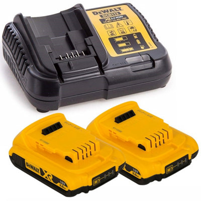 2x Dewalt DCB183 XR 18v Batteries Li-Ion 2.0Ah DCB183 & DCB113 Charger ...