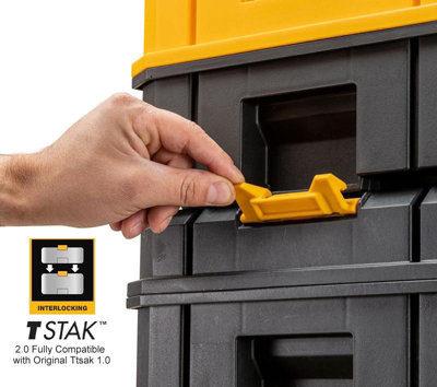 2x Dewalt DWST83346-1 TSTAK 2.0 VI Deep Tool Storage Case Heavy Duty 23L No Tote - 4