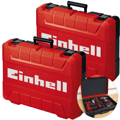 2x Einhell 18v Power X-Change E-Box M55 Carry Case Power Tool Storage + Foam Lid