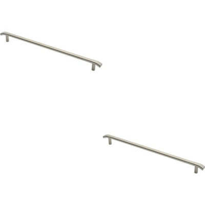 2x Flat Bar Pull Handle with Chamfered Edges 600mm Fixing Centres Satin Steel Price Comparisons | Compare The Build