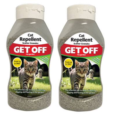 2x Get Off Cat Repellent Granules Cat Deterrent Prevents Digging Fouling 600ml