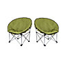 2x Green Adult Bucket Camping Chair Padded High Back Folding Orca Moon Chair & Bag
