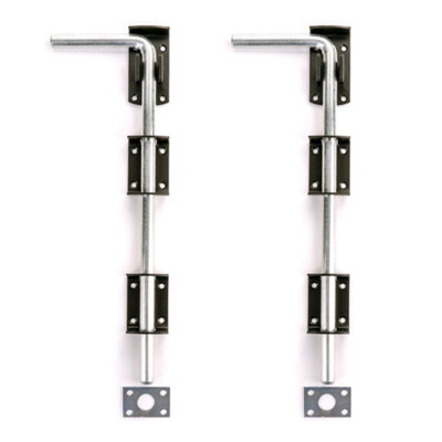 2x Heavy Duty Garden Gate / Garage Door Drop Bolt 375mm (15")