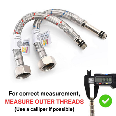 2x Home Range M10 (10mm) x 1/2 BSP (200mm) Flexible Tap Connector Flexi ...