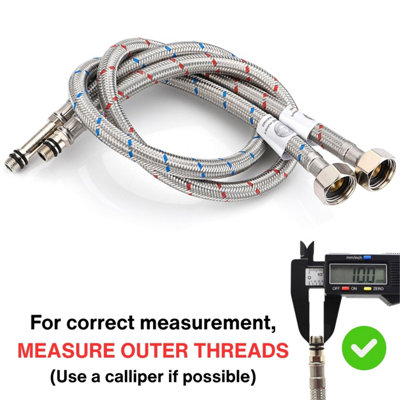 2x Home Range M10 (10mm) x 1/2 BSP (600mm) WRAS Approved Flexible Tap ...