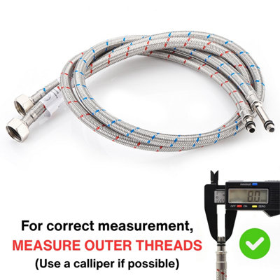 2x Home Range M8 (8mm) x 1/2 BSP (900mm) WRAS Approved Flexible Tap ...