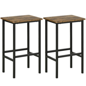 2x Industrial Kitchen Bar Stool With Footrest