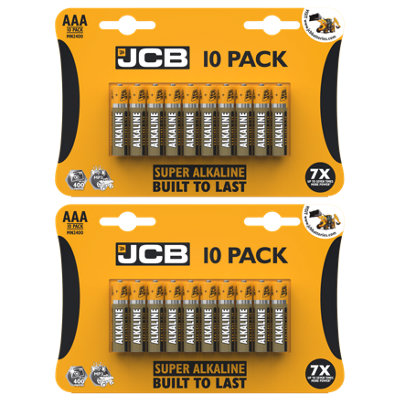 2x JCB AAA Super Alkaline Batteries - Pack of 10