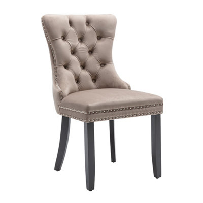 2x Lady Mink Velvet Dining Chairs Kitchen Chairs DIY at B&Q