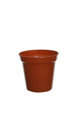 2x Large Plastic Plant Pot 25cm 10 Inch Vegetable Cultivation Pot Terracotta Colour