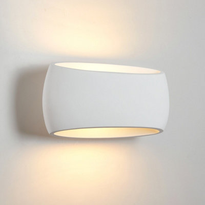 2X Large Wall Lights,  Indoor Wall Sconce Lamp with White Oval Ceramic Shade, Wall Mounted Light for Bedroom, Living room, Hallway