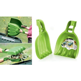 2x Leaf Grabs Grabber Hand Held Collector Gather Leaves Cleaning Garden Scoops